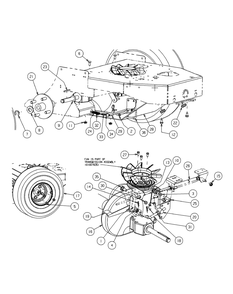 Drive Assembly Diagram and Parts List for 56A443TH (750-XP)(2008 & Before) Cub Cadet Lawn Mower
